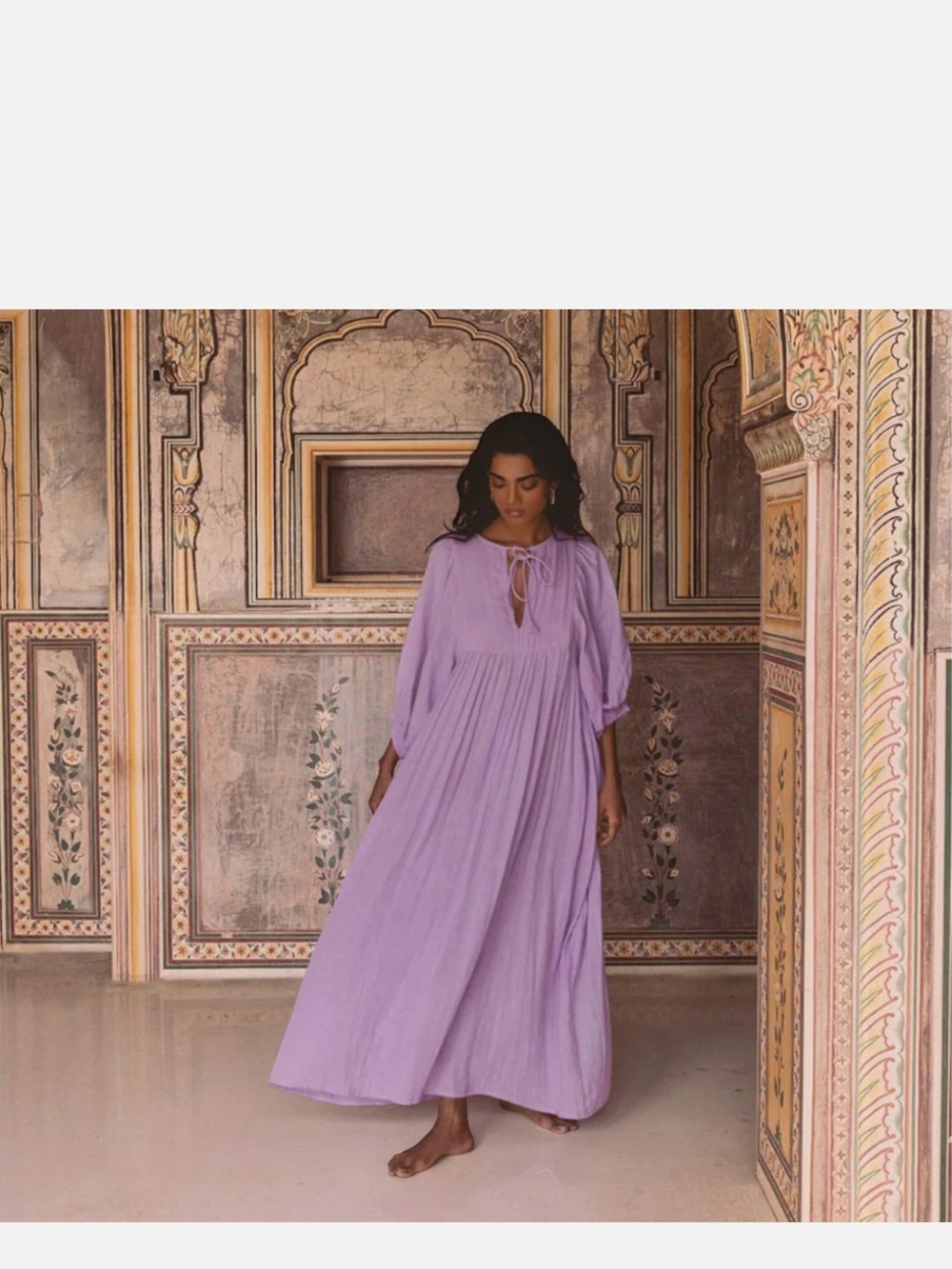 Daughters of India Maxi Lilac Gauze Kyra Dress - Picture 4 of 11